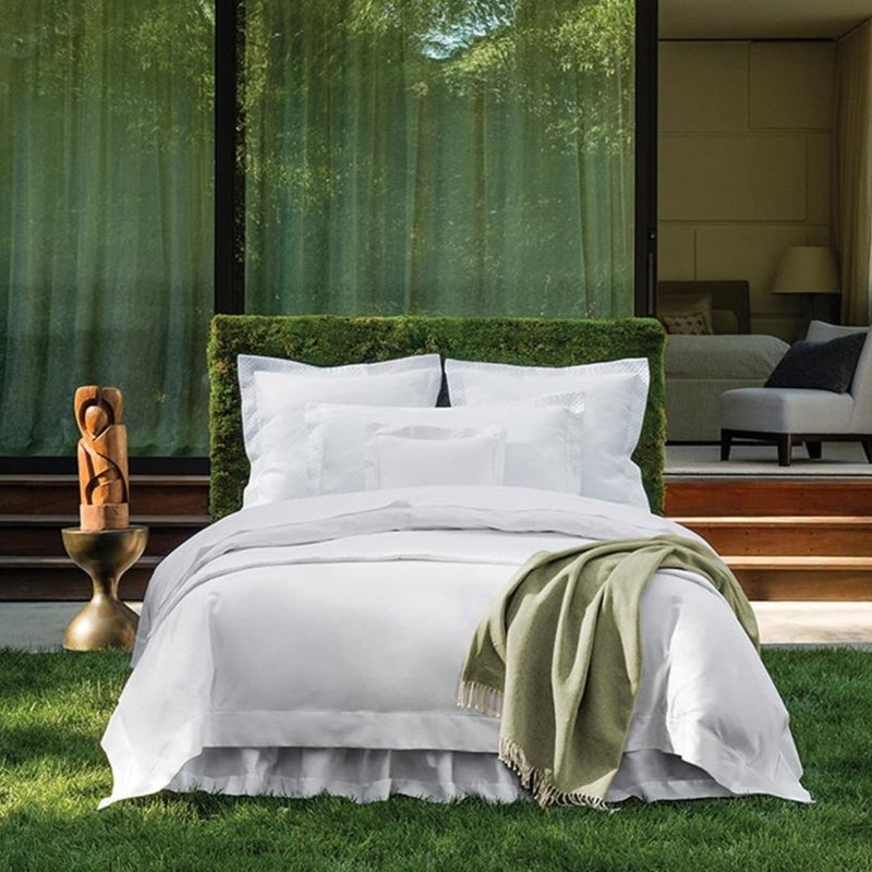 Sferra Celine Herringbone, 100% Cotton Throw Blanket - Tin - Image 2